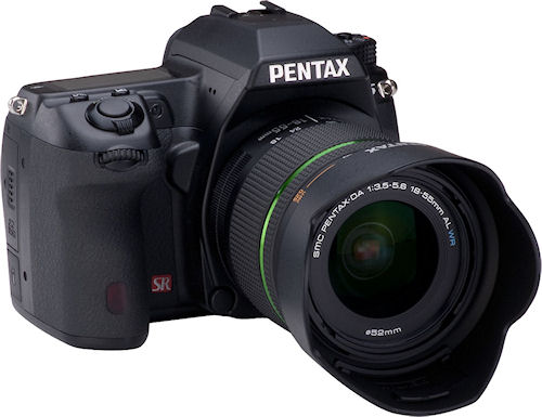 Another view of Pentax's K-5 digital SLR. Photo provided by Pentax Imaging Co. Click for a bigger picture!