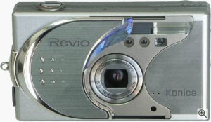 Konica's Digital Revio KD-420Z digital camera. Courtesy of Konica, with modifications by Michael R. Tomkins. Click for a bigger picture!