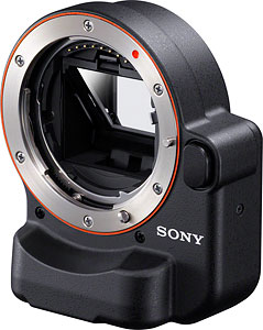 Sony's LA-EA2 Alpha Mount Adapter. Image provided by Sony Electronics Inc. Click for a bigger picture!