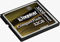 Kingston's 64GB CompactFlash Ultimate 600x Card. Photo provided by Kingston Technology Corp.