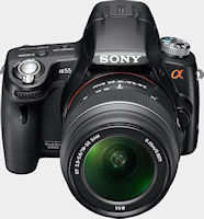 Sony's Alpha SLT-A55V digital SLR. Photo provided by Sony Electronics Inc.