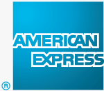 American Express' logo. Click here to visit the American Express website!