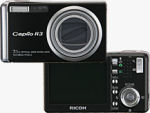 Ricoh's Caplio R3 digital camera. Courtesy of Ricoh, with modifications by Michael R. Tomkins.