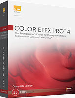 Nik Software's Color Efex Pro 4 product packaging. Rendering provided by Nik Software Inc.