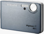 Samsung's Digimax i50 MP3W digital camera. Courtesy of Samsung, with modifications by Michael R. Tomkins.