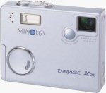 Minolta's DiMAGE X20 digital camera. Courtesy of Minolta, with modifications by Michael R. Tomkins.
