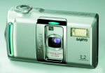 Sanyo's DSC-J2 digital camera. Courtesy of Sanyo Deutschland, with modifications by Michael R. Tomkins.