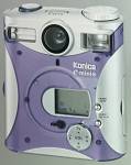 Konica's E-Mini-M digital camera, front view. Courtesy of Konica Photo Imaging Inc.