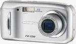 Olympus' FE-120 digital camera. Courtesy of Olympus, with modifications by Michael R. Tomkins. Click for a bigger picture!
