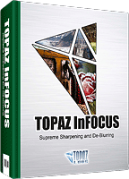 Topaz InFocus product packaging. Rendering provided by Topaz Labs LLC.