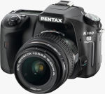 Pentax's K100D Super digital SLR. Courtesy of Pentax, with modifications by Michael R. Tomkins.