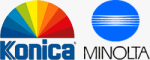 Konica and Minolta logos. Courtesy of Konica and Minolta.