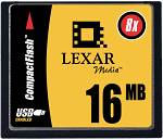Lexar 16MB USB JumpShot CompactFlash card. Courtesy of Lexar.