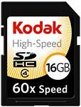 16GB KODAK SDHC High-Speed Card.