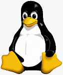 Linux v2.0 logo. Click here to visit the Linux website.