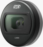 Panasonic's Lumix G 3D lens, development model. Photo provided by Panasonic Corp.