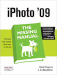 iPhoto '09 - The Missing Manual, front cover. Photo provided by O'Reilly Media Inc.
