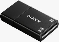 Sony's MRW-F3 compact memory card reader. Photo provided by Sony Europe Ltd.