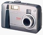 Toshiba's PDR-M81 digital camera, front view. Courtesy of Toshiba.