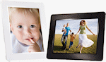 Transcend's PF830 picture frames in black and white versions. Photo provided by Transcend Information Inc.