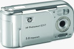 HP's Photosmart E317 digital camera. Courtesy of HP, with modifications by Michael R. Tomkins.