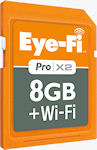 Eye-Fi's Pro X2 8GB SDHC card with 802.11n wifi capability. Rendering provided by Eye-Fi.
