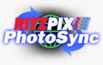 RitzPix's PhotoSync logo. Courtesy of RitzPix, with modifications by Michael R. Tomkins. Click here to visit the RitzPix PhotoSync website!
