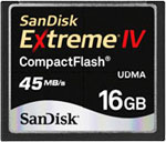 SanDisk Extreme® IV CompactFlash® (CF) memory card.