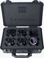 The new SLR Lens Case from Carl Zeiss with five lenses. Photo and caption provided by Carl Zeiss AG.