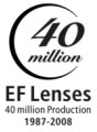 40 Million EF Lenses Commemorative logo