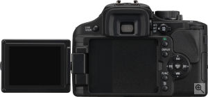 Panasonic's Lumix DMC-L10 digital SLR. Courtesy of Panasonic, with modifications by Michael R. Tomkins. Click for a bigger picture!