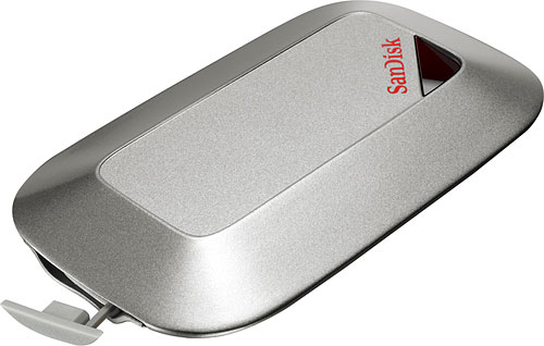 The SanDisk Memory Vault includes USB 2.0 connectivity. Photo provided by SanDisk Corp. Click for a bigger picture!