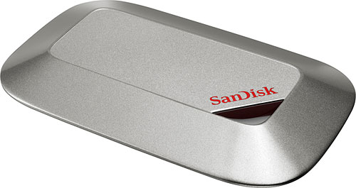 The SanDisk Memory Vault is said to have a ruggedized, metallic design. Photo provided by SanDisk Corp. Click for a bigger picture!