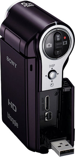 Sony's Bloggie MHS-CM5 digital camcorder. Photo provided by Sony Electronics Inc. Click for a bigger picture!
