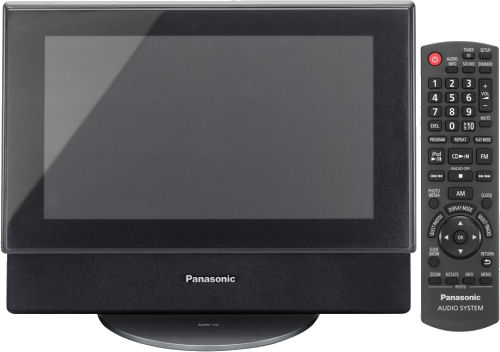 Panasonic's MW10 photo frame with remote control. Photo provided by Panasonic.