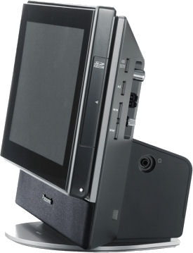Panasonic's MW10 photo frame has an iPod dock behind the display. Photo provided by Panasonic.