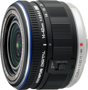 Olympus' M. ZUIKO Digital 14-42mm f3.5-5.6 lens. Photo provided by Olympus Imaging America Inc. Click for a bigger picture!