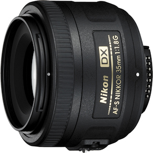 Nikon's AF-S DX Nikkor 35mm f/1.8G lens. Photo provided by Nikon Inc. Click for a bigger picture!