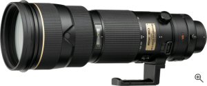 Nikon's AF-S VR ZOOM-NIKKOR 200-400mm f/4G IF-ED lens. Courtesy of Nikon, with modifications by Michael R. Tomkins. Click for a bigger picture!