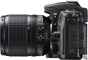 Nikon D90 digital SLR. Courtesy of Nikon, with modifications by Zig Weidelich. Click for a bigger picture!