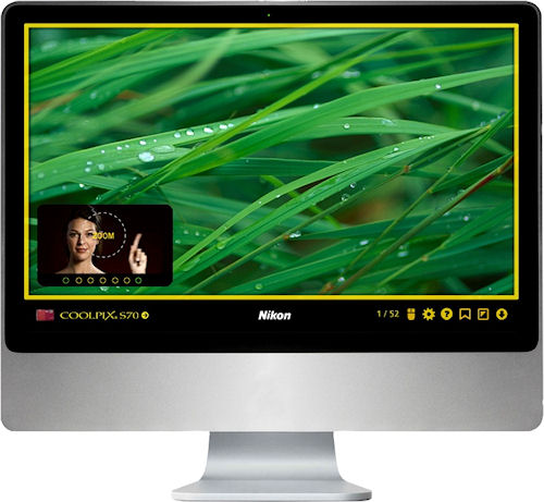 The Nikon Virtual Touch Experience tool simulates the touch-screen experience of the Coolpix S70 on a webcam-equipped PC. Image provided by MRM Worldwide. Click for a bigger picture!