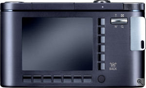 Samsung's NV7 digital camera. Courtesy of Samsung, with modifications by Michael R. Tomkins. Click for a bigger picture!