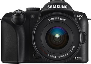 Samsung's NX11 digital camera. Photo provided by Samsung Electronics Co. Ltd. Click for a bigger picture!