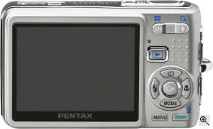 Pentax's Optio A20 digital camera. Courtesy of Pentax, with modifications by Michael R. Tomkins. Click for a bigger picture!