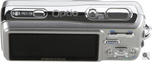 Pentax's Optio A20 digital camera. Courtesy of Pentax, with modifications by Michael R. Tomkins. Click for a bigger picture!