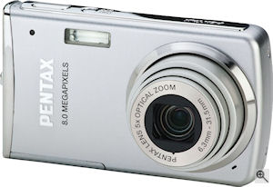 Pentax' Optio M50 digital camera. Courtesy of Pentax, with modifications by Michael R. Tomkins. Click for a bigger picture!