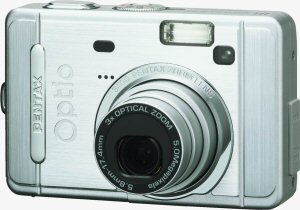 Pentax's Optio S50 digital camera. Courtesy of Pentax, with modifications by Michael R. Tomkins. Click for a bigger picture!