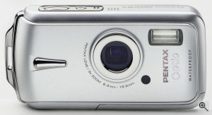 Pentax's Optio W10 digital camera. Courtesy of Pentax, with modifications by Michael R. Tomkins. Click for a bigger picture!