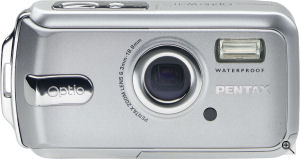 Pentax's Optio W20 digital camera. Courtesy of Pentax, with modifications by Michael R. Tomkins. Click for a bigger picture!