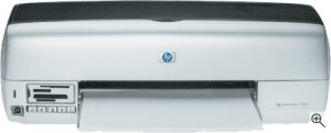 Hewlett Packard's Photosmart 7260 photo printer. Courtesy of Hewlett Packard, with modifications by Michael R. Tomkins. Click for a bigger picture!